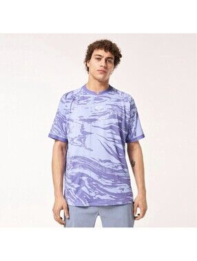 Oakley Men's Reduct Notch Jersey Golf Tee Size S Duality Swirl Lilac Retail $70